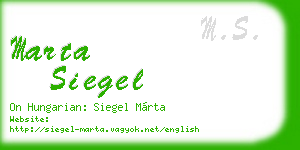 marta siegel business card